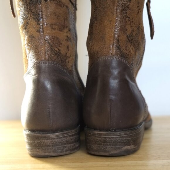 Portofino Adeline brown tall boots in brown and tan painted leather - Picture 4 of 10
